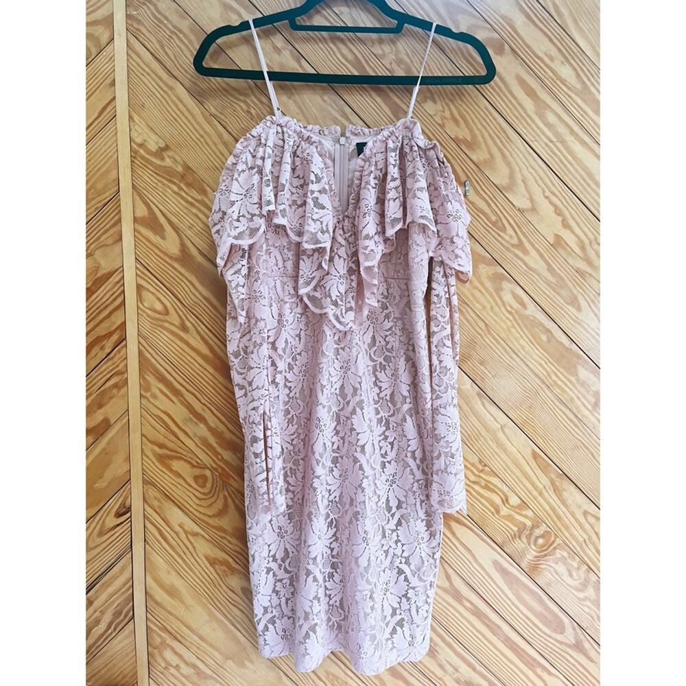 BARDOT Lace Ruffle Cold Shoulder Dress - Picture 5 of 6